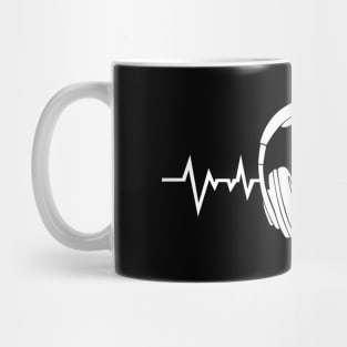 Music Heartbeat Sound Love Headphones Heart Rate Mug